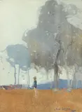 Sydney Long, Trees and Figure 1910