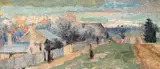 Walter Withers, A Country Lane, oil on wood panel