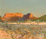 Rubery Bennett, Palm Valley, Central Australia (circa 1950), 1950, oil on board
