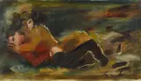 Francis Lymburner, Lovers in Park (circa 1943), 1943, oil on canvas