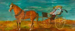 Cedric Flower, Gig and Children, oil on composition board