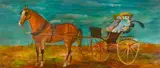 Cedric Flower, Gig and Children, oil on composition board