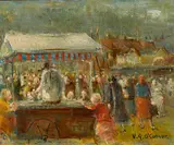 Vic O'connor, The Ice-Cream Stall (circa 1939-1940), 1939-1940, oil on canvas on board