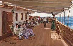 Duncan MacGregor Whyte, (On the Deck), oil on canvas