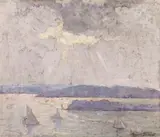 Norman Lloyd, A Rift in the Clouds 1920, 1920, oil on canvas on board
