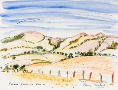 Barry Humphries, The Murdoch Ranch, Carmel I 2004, 2004, ink, pastel and watercolour on paper