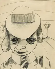 9 O'Clock 1953 by Charles Blackman, 1953, pencil on paper, sold Mar 2015