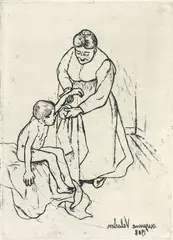 Suzanne Valadon, (Nurse and Child) 1908, 1908, etching on paper