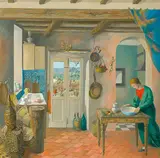 Justin O'Brien, Tuscan Kitchen (1984), 1984, oil on canvas