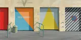 Jeffrey Smart, The Four Closed Shops (1982)