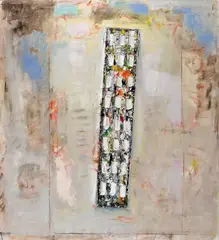 Oval Painting 1985 by Paul Partos, 1985, oil on canvas, sold Nov 2014