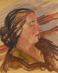 Jacqueline Hick, Portrait of Dorrit Black (1950), 1950, gouache and oil on fibre board
