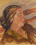 Jacqueline Hick, Portrait of Dorrit Black (1950), 1950, gouache and oil on fibre board