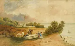 F. C. Terry, (Tomb of Father Receveur at Botany Bay), watercolour on paper on cardboard