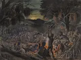 Richard Shaw, Nocturnal Corroboree (circa 1880s), watercolour and gum arabic on paper