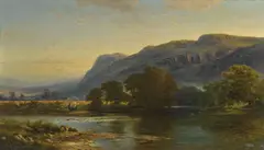 Charles Rolando, (Landscape with Figures) 1887, 1887, oil on board