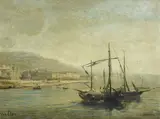 Paul Constantin D. Tetar van Elven, View of Cannes, oil on canvas