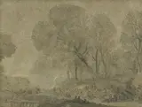 John Glover, (Classical Landscape with Figure Preaching or Teaching) (circa 1820s)