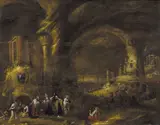 Rombout van Troyan, (Cave Dwellers), oil on board