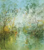David Boyd, By the Mountain Stream, oil on canvas