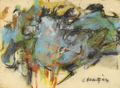 Charles Reddington, Abstract 1963, 1963, pastel on paper on board