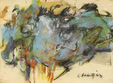 Charles Reddington, Abstract 1963, 1963, pastel on paper on board