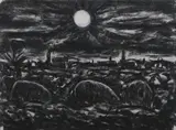 Peter Booth, (Landscape with Rocks) 1977, 1977, charcoal and pastel on paper