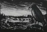 Peter Booth, (Raven) circa 1977, 1977, charcoal, pastel and casein on paper