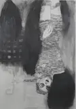 Del Kathryn Barton, Rapunzel Grown Tired of Waiting, Engulfed 2001, 2001, charcoal, pencil and wash on paper