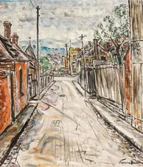 Study in Fitzroy (1938) by Danila Vassilieff, 1938, oil on canvas on composition board, sold Aug 2014
