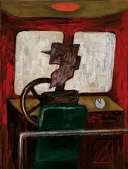 Where To? 1957 by Albert Tucker, 1957, synthetic polymer paint on composition board, sold Aug 2014
