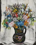 Margaret Preston, Black Jug with Kangaroo Paws 1956