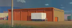 Jeffrey Smart, The Red Warehouse (2003), 2003, oil on canvas