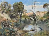 Pond near Flinders, Boneo Road (1957) by Arthur Boyd, 1957, oil on canvas on composition board, sold Aug 2014