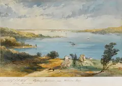 F. C. Terry, Sydney Harbour from Watson's Bay 1854, 1854, watercolour on paper