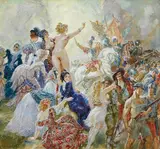 Spoils of Peace 1949 by Norman Lindsay, 1949, watercolour on paper, sold Aug 2014