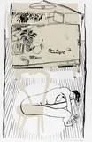Brett Whiteley, Interior with Still-Life and Nude and Chair 1985, 1985, collage on paper on board