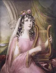 Emma Kendrick, Noumahal Practicing her Song, watercolour on vellum