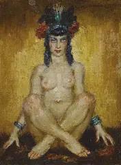 Norman Lindsay, (Nude), oil on canvas