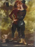 Francis Lymburner, Two Girls, oil on canvas on composition board