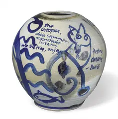 Vase by John Olsen, ceramic, sold Jul 2014