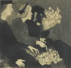 Jacqueline Hick, The Widows 1946, 1946, aquatint on paper