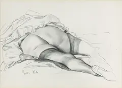 (Nude Study) by Ivor Hele, pencil on paper, offered Jul 2014