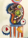 Albert Tucker, (Woman) 1950, 1950, pastel, pencil and crayon on paper
