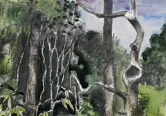 Springbrook 1974 by Albert Tucker, 1974, watercolour and pencil on paper, offered Jul 2014