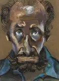 Albert Tucker, Self Portrait 1978, 1978, pastel and charcoal on paper