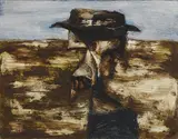 (Antipodean Head) 1964 by Albert Tucker, 1964, synthetic polymer paint on card, offered Jul 2014