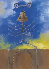 (Emerging God) 1982 by Albert Tucker, 1982, synthetic polymer paint and watercolour on paper, offered Jul 2014