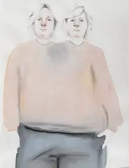 Fiona McMonagle, Two Heads Are Better Than 1. 2003, 2003, watercolour on paper