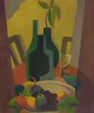 Alison Rehfisch, Still Life with Bottles and Fruit (circa 1949)